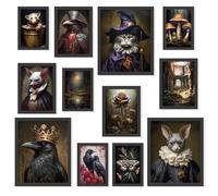 97 Decor Whimsigoth Home Decor - Dark Gothic Posters, Goth Room Decor Aesthetic Pictures, Gothic Nature Wall Art, Halloween Prints Black Raven Wall Decor or Home Bedroom (8x10 Unframed)