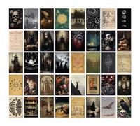 97 Decor Witchy Wall Decor - 40 Pcs Vintage Gothic Wall Art Prints Kit, Witch Collage, Creepy Spooky Pictures, Dark Goth Posters for Bedroom Aesthetic (4x6)