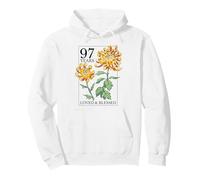 97 Years Loved And Blessed Floral Flower Stamp 97th Birthday Pullover Hoodie