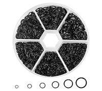 970 Pcs Open Jump Rings for Jewellery Making, Necklace Split Rings, Key Ring Chain Accessorie, Metal Round Ring Connectors, Jewelry Findings Kit with Plastic Box for DIY, 4mm to 10mm (Black)
