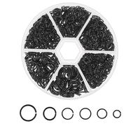 970 Stück Schlüsselring Schwarz, Schlüsselringe Klein Spaltring Schlüsselring Zum Aufhängen Kleiner Gegenstände an Zarten Halsketten Armbändern Ohrringen Schmuckherstellung (4/5/6/7/8/10mm)