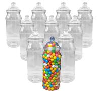 970ml Victorian Style Food Grade Plastic Sweet Jars - 5,10,15,20,25 Wedding, Party (10 Jars)