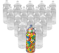 970ml Victorian Style Food Grade Plastic Sweet Jars - 5,10,15,20,25 Wedding, Party (15 Jars)