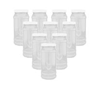 970ml Victorian Style Food Grade Plastic Sweet Jars with White lid - 5,10,15,20,25 Wedding, Party (10 Jars)