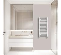 (970x450mm) Warmehaus Straight Heated Towel Rail Central Heating for Bathroom Kitchen Radiator Ladder White