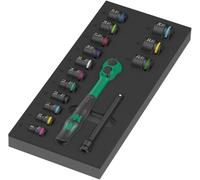Wera 9724 Thermoformed Sponge Ratchet 8010 B Zyklop Comfort Set 1, 3/8 Inch, 16 Pieces