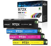 972X Ink Cartridges Compatible Replacement for HP 972X 972A Ink to Work for Color PageWide Pro MFP 477dw Ink Cartridges 477dn 577dw 452dw 452dn 577z 552dw P55250dw Printer (4 Pack, B/C/M/Y)