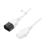 97581 cable IEC C13 female, IEC C14 male PVC 0.5m white 10A Goobay