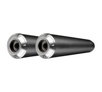 9760B - Exhaust Muffler LeoVince CLASSIC RACER BLACK SS Ø 50 Right & Left