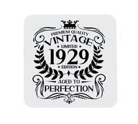 97th Birthday Gift for Men Vintage 1929 Aged to Perfection Printed Coaster Present for 97 Year Old Etched Printed Placemat (Printed Coaster)