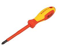 98 25 02 Screwdriver Insulated Pozidriv® PZ2 L. Blades: 100mm 1kVAC KNIPEX