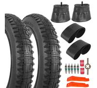 98-406 20x4.0 Fat Tire and Tube for E-Bike, MTB - 2 Pack - Black | High-Performance Wear-Resistant Foldable 20 by 4.0 Bicycle Tyre, All-Terrain Off-Road Tread, Various Practical Parts