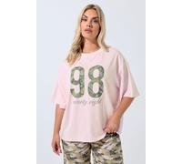 '98' Camo Print T-Shirt Yours Pink 22-24