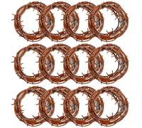 98 Foot Fake Rusted Barbed Wire Decoration 12 Pcs Plastic Barb Wire Easy to Bend Outdoor Garden Security Fence Fencing Anti-Cat Fox Bird Deterrent Spikes Roll Cowboy Western Party Decor(Brown)