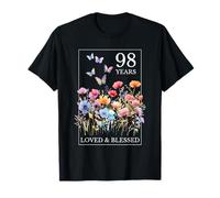 98 Years Loved Blessed Butterfly Flower Stamp 98th Birthday T-Shirt
