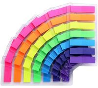 980 Pcs Colored Sticky Notes Flags 7 Color Index Tabs Index Flag Bright Colors Fluorescent Sticky Page Markers Page Makers, Mini File Tabs Flags Colored Writable Arrow Index Tabs for Bookmarks