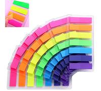 980 Pcs Index Flags Multicolour Index Tab Sticky Page Markers Colourful Neon Sticky Notes Cube Small Arrow Tabs Text Highlighter Strips for School and Office Book as Reading Label, 7 Colors, 7 Set