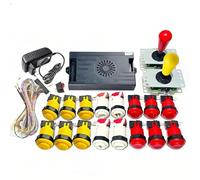 9800 in 1 Pandora Saga Box DX Special Plus DIY Kit 8 Way Joystick American Style Push Button Arcade Game Console Cabinet Bartop (Red and Yellow)
