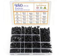 980pcs Nuts and Bolts Sets M3 M4 M5 M6 Round Head Bolt Black Machine Screws Washers Nuts and Bolts Assortment for Repair DIY Machinery 3D Printer With Storage Box by Learnspielzeug