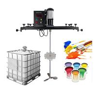 980W Electric Tank Mixer Machine, IBC Paint Mixer with 900mm Stainless Steel Stirring Rod and Impeller, 720-1200mm Adjustable, for Stirring Paint, Coating, Glue, Cement(B)