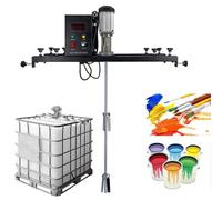 YOIUTRGDK 980W Electric Tank Mixer Machine, IBC Paint Mixer with 900mm Stainless Steel Stirring Rod and Impeller, 720-1200mm Adjustable, for Stirring Paint, Coating, Glue, Cement(A)