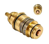 98282000 Temperature Control Unit in Brass Design, Thermostatic Slide Valves, Shower Thermostat Cartridge for Certain Hansgrohe Fittings, Replacement Valve for Thermostatic Mixers