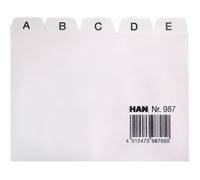 987, Tab A - Z, A7 landscape, 25 pcs. Guide cards for card index boxes and tr...