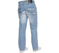 989Zé ENZO BNWT New Mens Jeans Blue Designer Branded Straight Washed All Waist & Sizes EZ243 Bleach WASH 38W / 32L