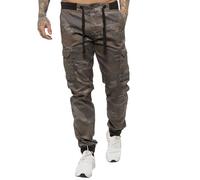 989Zé ENZO EZ409 Mens Camouflage Combat Joggers Military Trousers Cargo Camo Work Casual Cotton Pants (32, Grey)