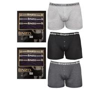 989Zé ENZO Mens Boxer Trunks Cotton Casual Stretchable Soft Multipack Underpants Size S-6XL EZBX610 BOXERS MIX-3PK S Multicolor