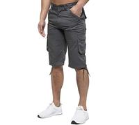 989Zé ENZO Mens Cargo Combat Shorts Summer Chino Casual Work Knee Length Pants EZS426 Shorts Grey 30