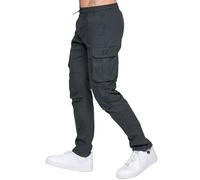989Zé ENZO Mens Cargo Work Trousers Track Pants Casual Cotton Lightweight Running Trouser with Pockets EZ649 Jeans Charcoal L