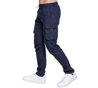 989Zé ENZO Mens Cargo Work Trousers Track Pants Casual Cotton Lightweight Running Trouser with Pockets EZ649 Jeans Navy L
