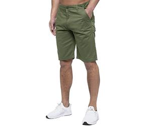 989Zé ENZO Mens Chino Shorts Cotton Regular Fit Summer Casual Smart Half Pants EZS429 Khaki 30