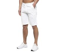 989Zé ENZO Mens Chino Shorts Cotton Regular Fit Summer Casual Smart Half Pants EZS429 White 40