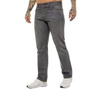 989Zé ENZO Mens Jeans Straight Leg Classic Fashion Regular Fit Cotton Basic Denim Pants Trousers EZ408 Grey 32W / 34L
