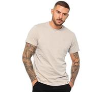 989Zé ENZO Mens Regular Fit T Shirt Plain Cotton Tee Crew Neck Top Short Sleeve Casual Tshirt (UK, Alpha, L, Regular, Regular, Clay)