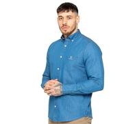 989Zé ENZO Mens Shirt Long Sleeves Casual Denim Regular Fit Button Down Shirt with Pockets MSH5 Shirts Light Blue XXL