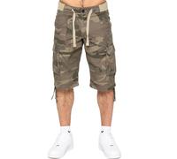 989Zé ENZO Mens Shorts Cargo Combat Camo Casual Elasticated Summer Half Pants Camouflage with Pockets EZS409_Shorts_Khaki 30