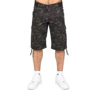 989Zé ENZO Mens Shorts Cargo Combat Camo Casual Elasticated Summer Half Pants Camouflage with Pockets EZS409_Shorts_Dark Khaki 30