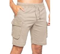 989Zé ENZO Mens Shorts Cargo Combat Casual Cotton Summer Stretch Shorts Regular Fit with Pockets EZS613 Shorts Beige S