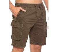 989Zé ENZO Mens Shorts Cargo Combat Casual Cotton Summer Stretch Shorts Regular Fit with Pockets (UK, Alpha, XL, Regular, Regular, Brown)