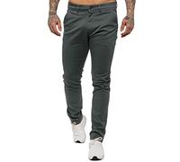 989Zé ENZO Mens Skinny Slim Fit Chinos Stretch Trousers Pants EZ348 Grey 42 Regular