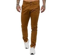989Zé ENZO Mens Skinny Slim Fit Chinos Stretch Trousers Pants EZ348 TAN 36 Long