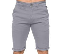 989Zé ENZO Mens Slim Fit Shorts Stretch Cotton Chino Shorts Casual Summer Smart Half Pants with Pockets (UK, Waist, 40, Regular, Regular, Light Grey)