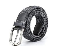 989Zé ENZO Mens Stretch Belts Ladies Elasticated Woven Adjustable Braided Metal Buckle Belt