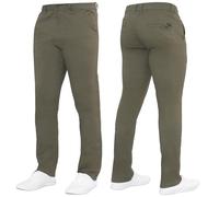989Zé ENZO Mens Stretch Chino Slim Fit Leg Jeans Trousers Pants by Raw Denim EZ348 Beige 42W / 32L
