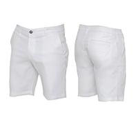 989Zé ENZO Mens Stretch Regular Fit Chino Shorts Comfort Cotton Casual Summer Holiday Outdoors Golf Shorts with Pockets EZS647 White 30