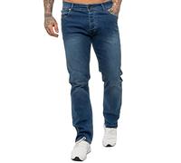 989Zé ENZO Mens Stretch Straight Leg Regular Fit Classic Denim Jeans All Waist Sizes EZ359 Light Blue 34W / 32L