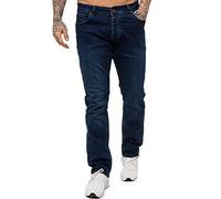 989Zé ENZO Mens Stretch Straight Leg Regular Fit Classic Denim Jeans All Waist Sizes EZ359 MID Blue 36W / 34L